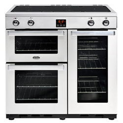 Belling Cookcentre 90EI Electric Range Cooker With Induction Hob Stainless Steel